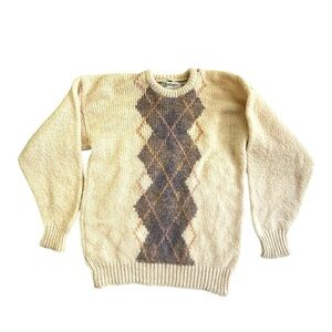 HERITAGE vintage Irish Intarsia sweater 100% wool size medium